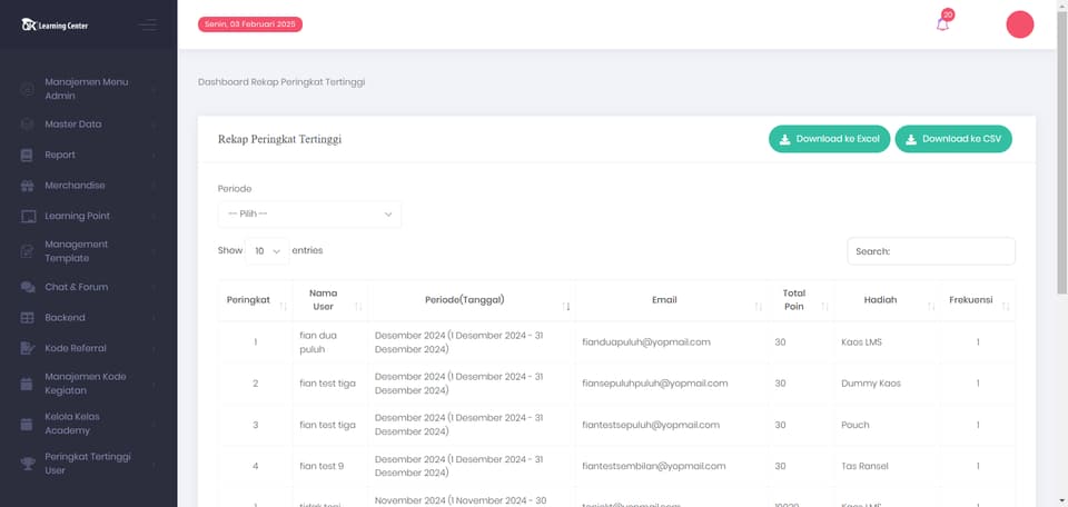 Tangkapan layar 1 dari 8 — Backoffice DLIK OJK