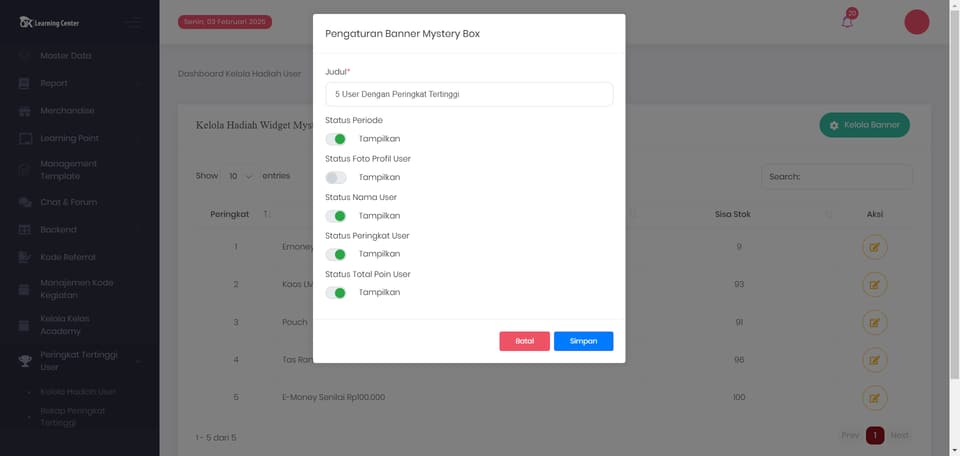 Tangkapan layar 3 dari 8 — Backoffice DLIK OJK