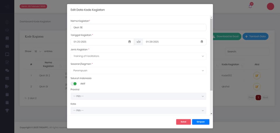 Tangkapan layar 5 dari 8 — Backoffice DLIK OJK