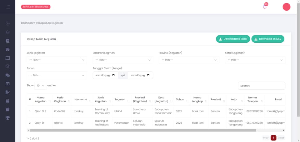 Tangkapan layar 6 dari 8 — Backoffice DLIK OJK