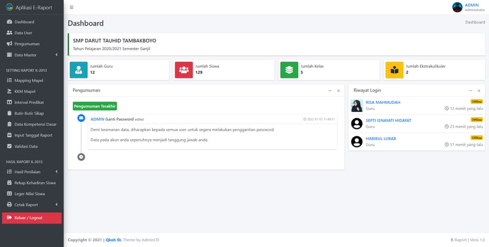 Tangkapan layar 2 dari 10 — Aplikasi E-Raport