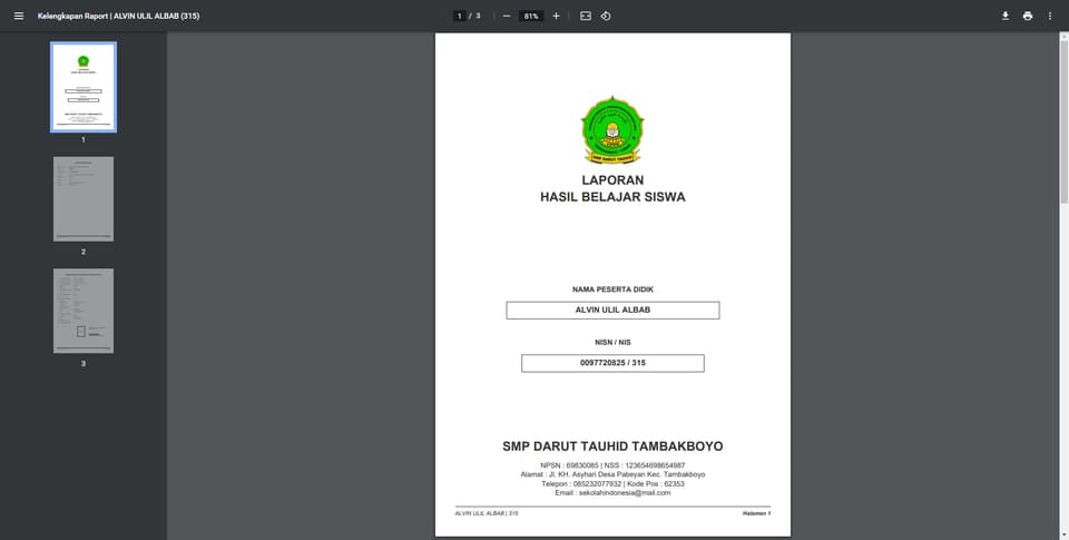 Tangkapan layar 7 dari 10 — Aplikasi E-Raport