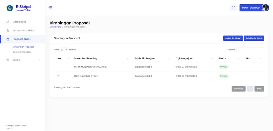 Tangkapan layar 2 dari 3 — Klien Web RESTful API