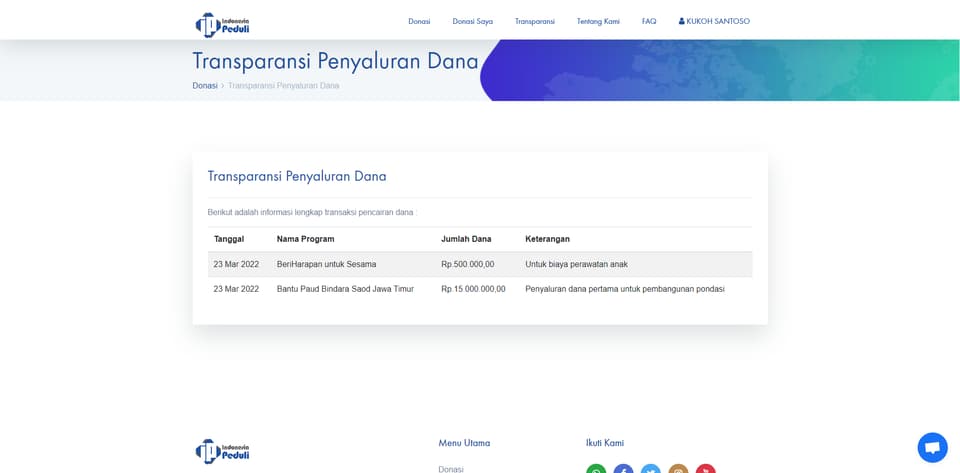 Tangkapan layar 8 dari 10 — Indonesia Peduli