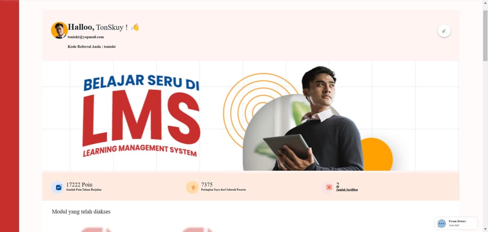 Tangkapan layar 1 dari 6 — LMS Eksternal OJK
