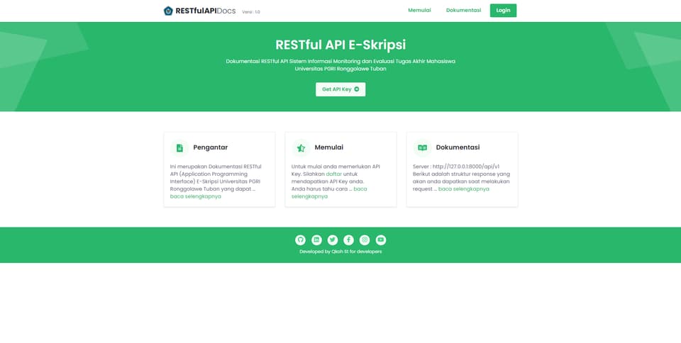 Tangkapan layar 1 dari 3 — RESTful API E-Skripsi