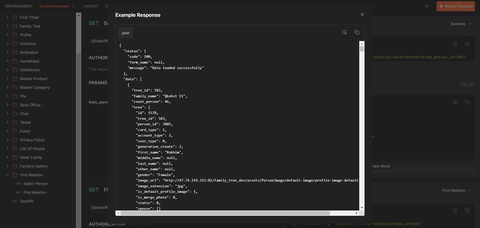 Tangkapan layar 2 dari 3 — API TreePort