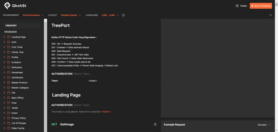 Tangkapan layar 1 dari 3 — API TreePort